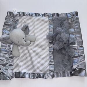 Cloud Island Target Lovey Soothers Elephant Silky Satin 2 Plush Grey Baby One Sz